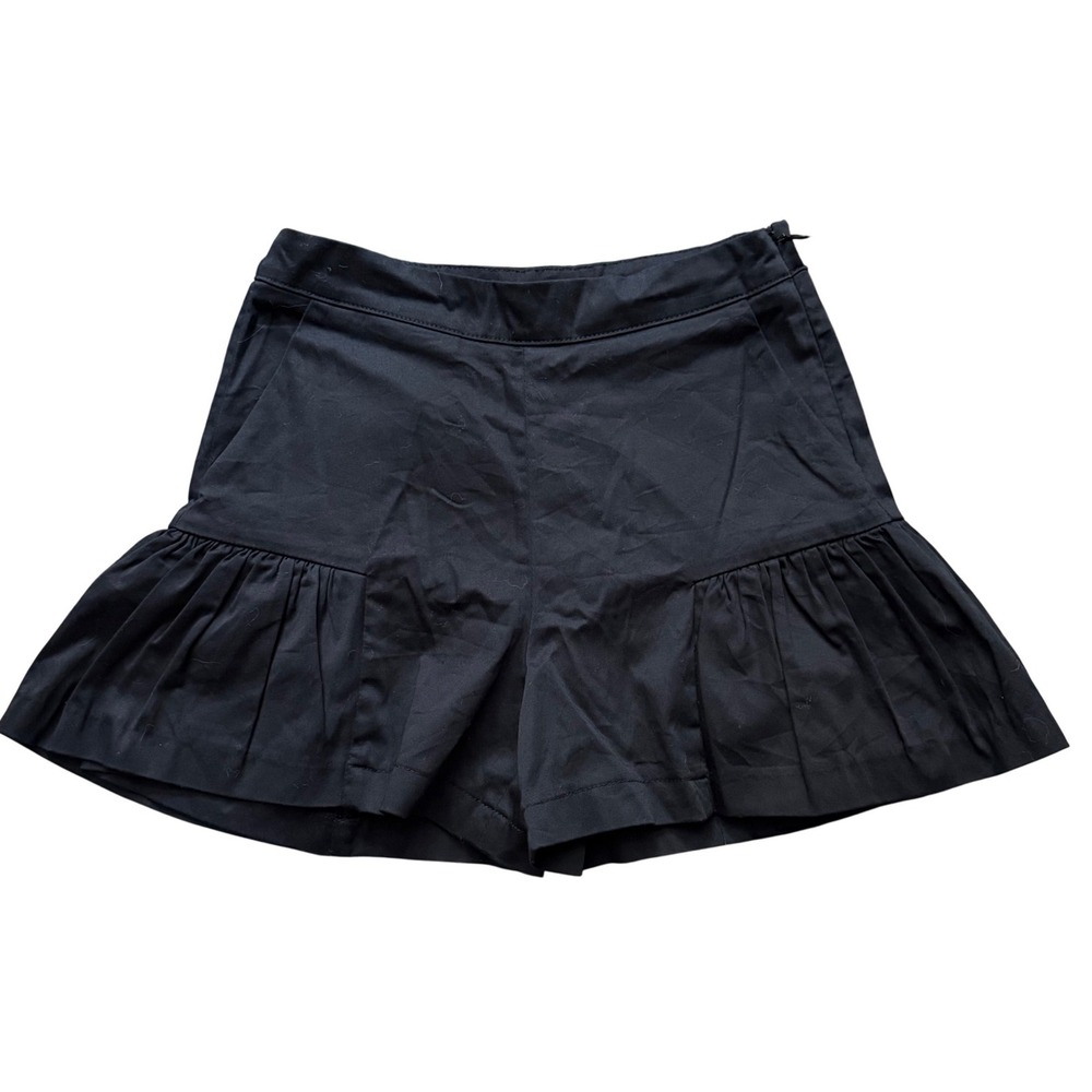 Miss Grant Girls Black Ruffle Hem Shorts Side Zip Made in Italy Size 36 128-134